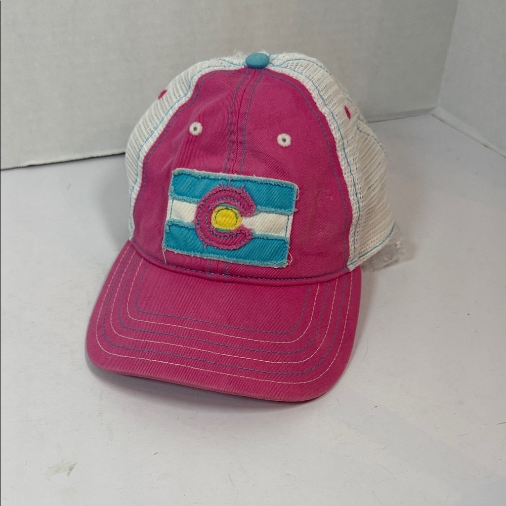 Vibrant Pink and White Kids Cap with Patch